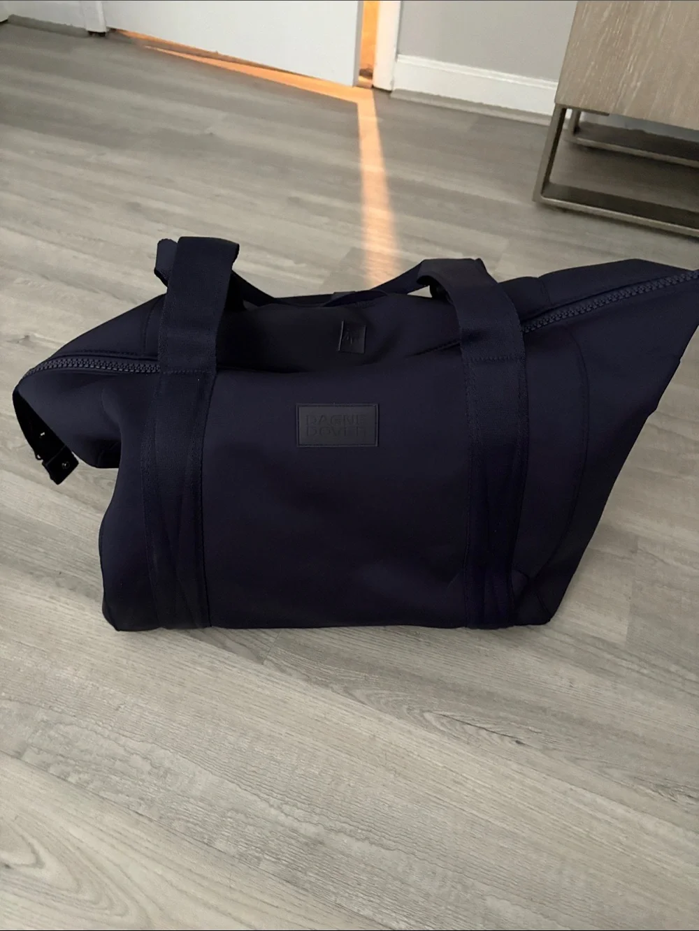 Dagne Dover Navy Travel Duffel Bag - Slim Carry Tote